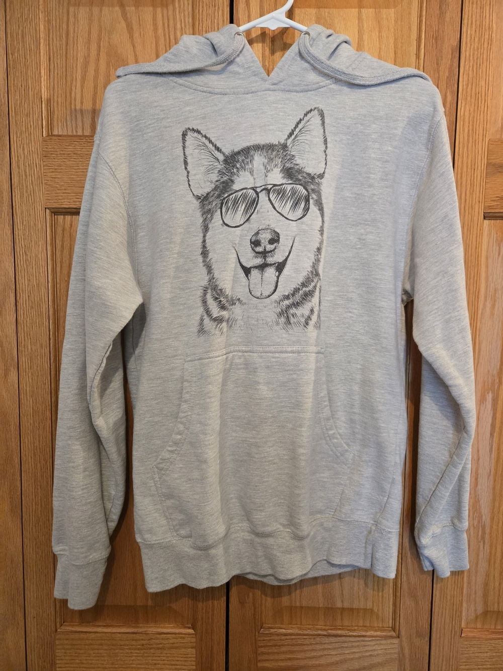 Light Heather Gray Pullover Hoodie with Graphic